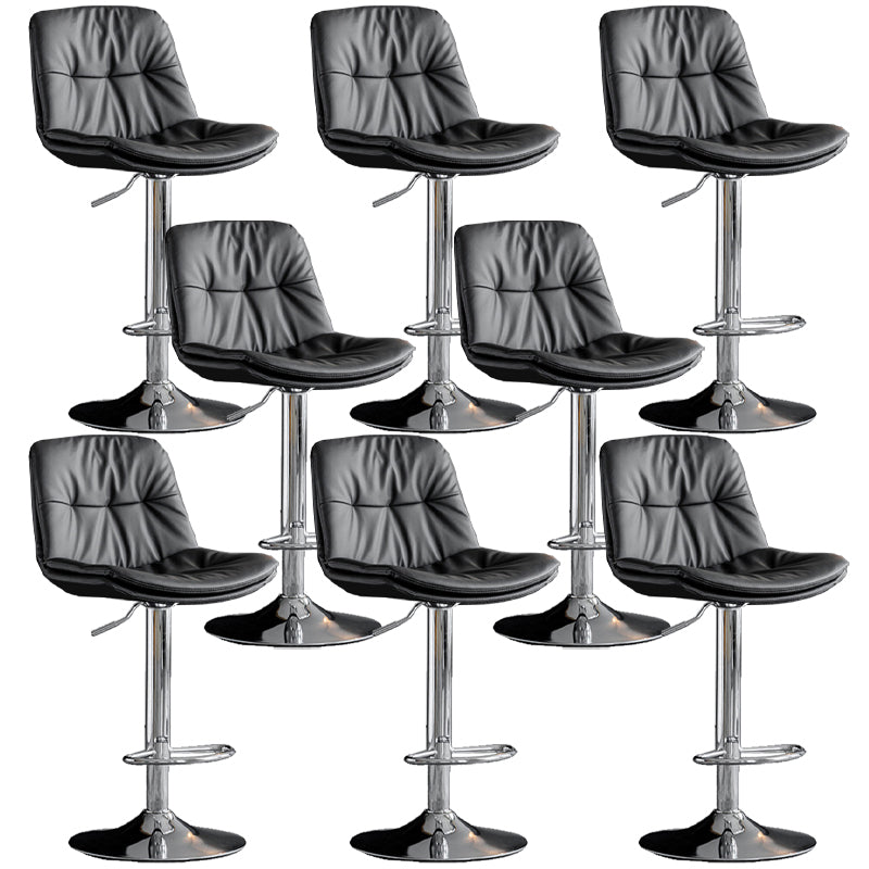 Industrial Metal Barstool Faux Leather Counter Stool With Chrome Base