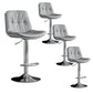 Industrial Metal Barstool Faux Leather Counter Stool With Chrome Base
