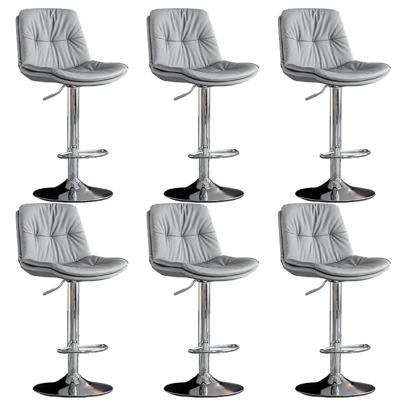 Industrial Metal Barstool Faux Leather Counter Stool With Chrome Base