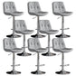 Industrial Metal Barstool Faux Leather Counter Stool With Chrome Base