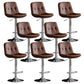 Industrial Metal Barstool Faux Leather Counter Stool With Chrome Base