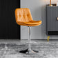 Industrial Metal Barstool Faux Leather Counter Stool With Chrome Base