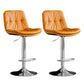 Industrial Metal Barstool Faux Leather Counter Stool With Chrome Base