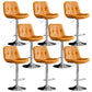 Industrial Metal Barstool Faux Leather Counter Stool With Chrome Base