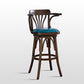 Modern Square Wood Stool Leather Upholstered Bar Stool with Swivel