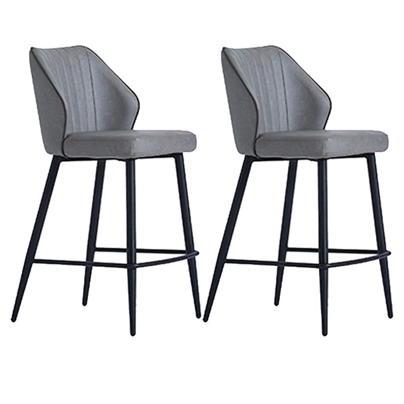 Contemporary Faux Leather Counter Stools Metal Bar Stool for Home Use 2 Piece Set Clearhalo 'Bar Furniture' 'Bar Stools' 'bar_stools' 'furn' 'furn_bar_stools' 'Furniture' 'Kitchen & Dining Furniture' 5588247