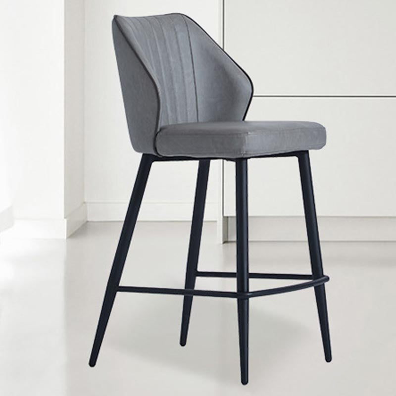 Contemporary Faux Leather Counter Stools Metal Bar Stool for Home Use Clearhalo 'Bar Furniture' 'Bar Stools' 'bar_stools' 'furn' 'furn_bar_stools' 'Furniture' 'Kitchen & Dining Furniture' 5588249