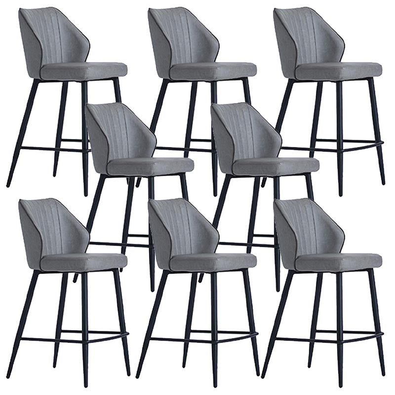Contemporary Faux Leather Counter Stools Metal Bar Stool for Home Use 8 Piece Set Clearhalo 'Bar Furniture' 'Bar Stools' 'bar_stools' 'furn' 'furn_bar_stools' 'Furniture' 'Kitchen & Dining Furniture' 5588252