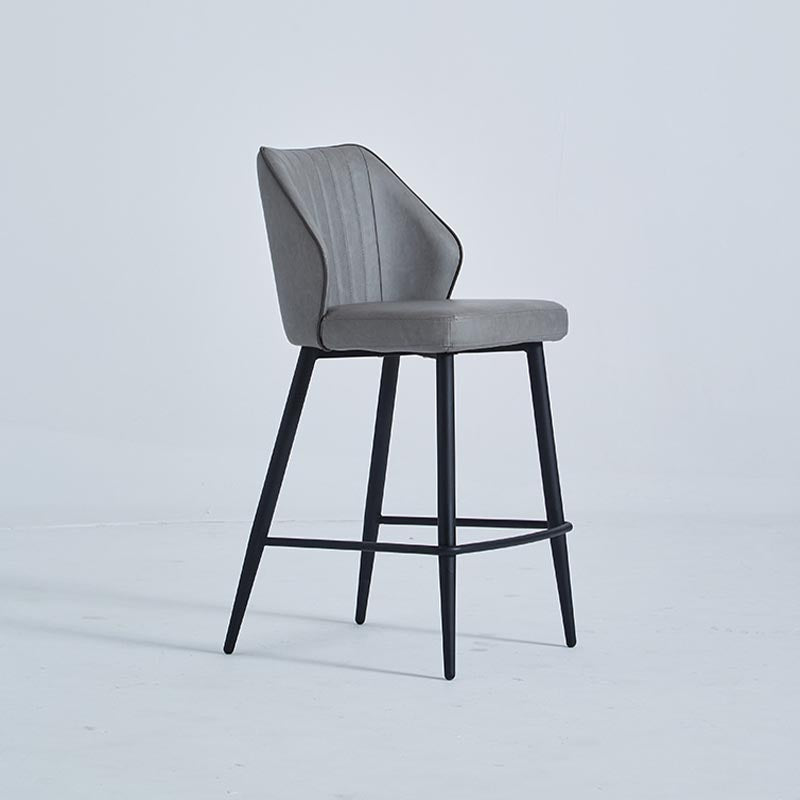 Contemporary Faux Leather Counter Stools Metal Bar Stool for Home Use Clearhalo 'Bar Furniture' 'Bar Stools' 'bar_stools' 'furn' 'furn_bar_stools' 'Furniture' 'Kitchen & Dining Furniture' 5588253