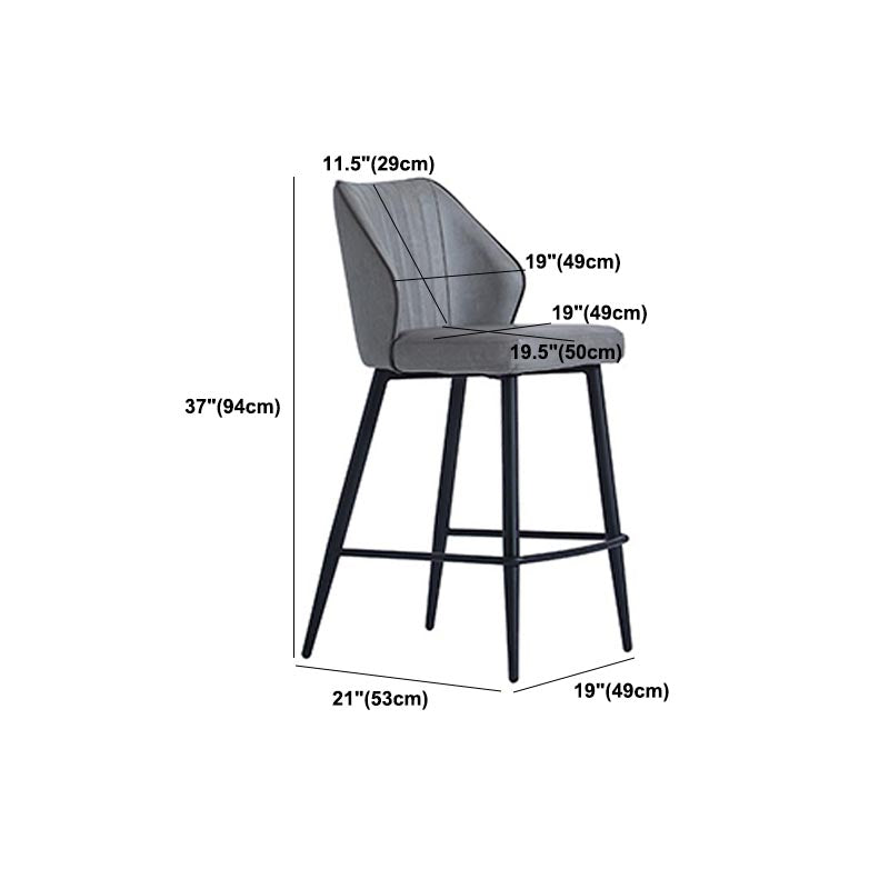 Contemporary Faux Leather Counter Stools Metal Bar Stool for Home Use Clearhalo 'Bar Furniture' 'Bar Stools' 'bar_stools' 'furn' 'furn_bar_stools' 'Furniture' 'Kitchen & Dining Furniture' 5588257