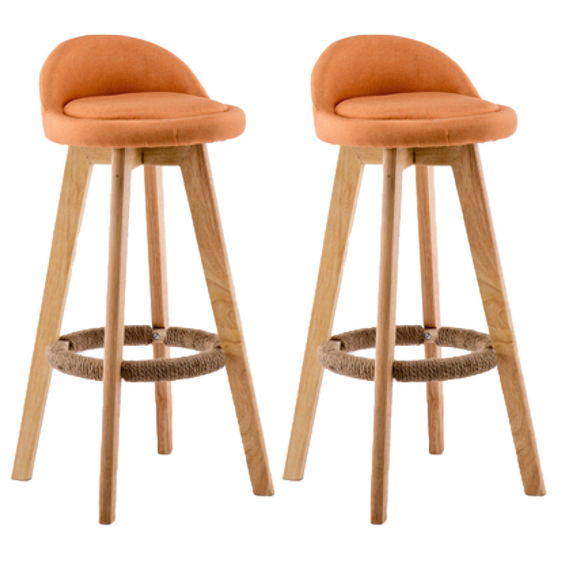 レストラン用のコンテンポラリーウッドスツールバックレストファブリックスツール