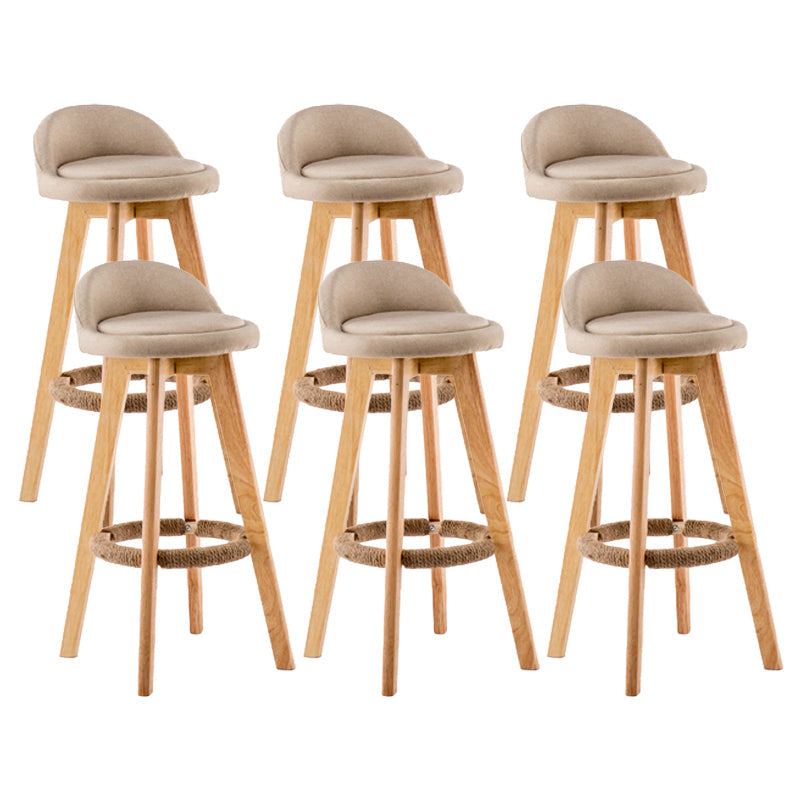 レストラン用のコンテンポラリーウッドスツールバックレストファブリックスツール