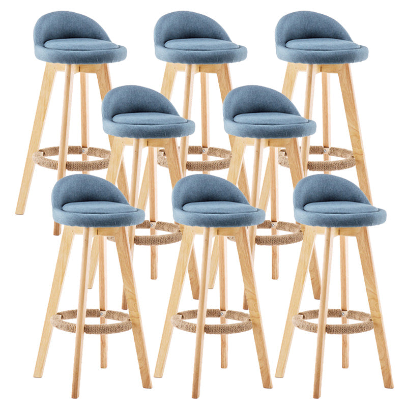 レストラン用のコンテンポラリーウッドスツールバックレストファブリックスツール