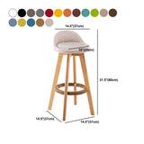 レストラン用のコンテンポラリーウッドスツールバックレストファブリックスツール