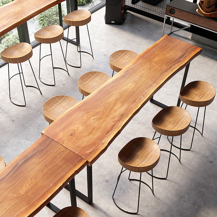 Juego de mesa de barra de madera maciza rectangular industrial 1/2/5/7 Piezas Conjunto de mesa de mostrador