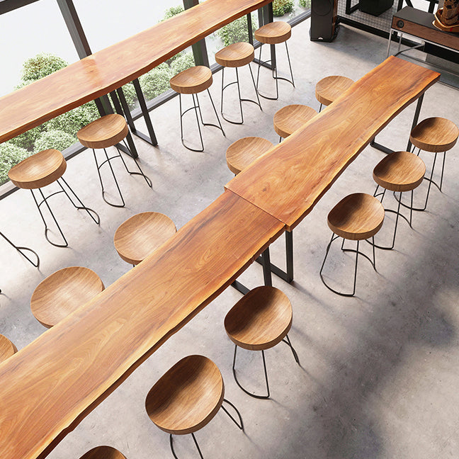 Juego de mesa de barra de madera maciza rectangular industrial 1/2/5/7 Piezas Conjunto de mesa de mostrador