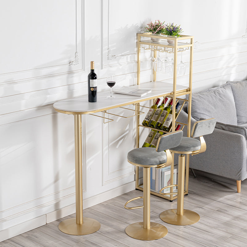 Modern de 1/3 piezas de la mesa de barra de la barra de la mesa de piedra con taburetes altos para la cocina