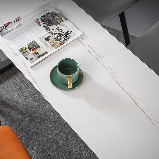 Moderne rechthoek stenen staaftafel Set 1/3 stukken tegen tafel met metalen ontlasting