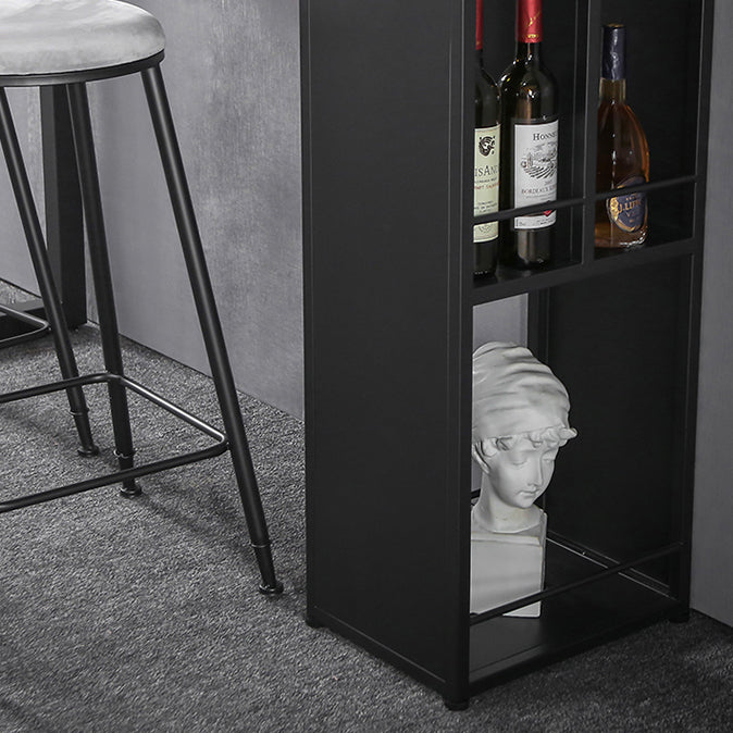 Moderne rechthoek stenen staaftafel Set 1/3 stukken tegen tafel met metalen ontlasting