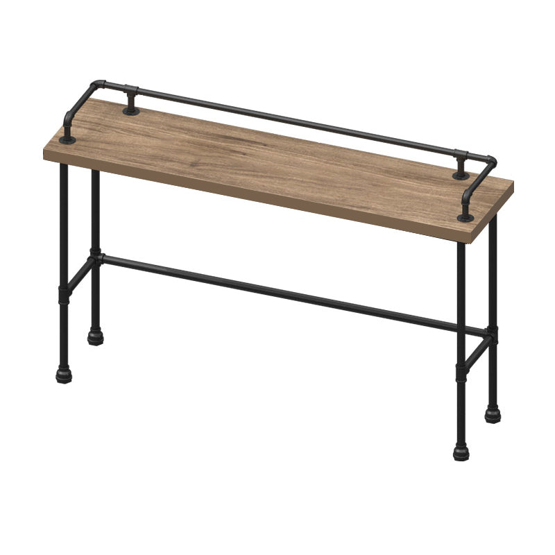 Mesa de barra de madera sólida rectangular Juego de mesa industrial 1/4 piezas de mostrador con taburetes altos