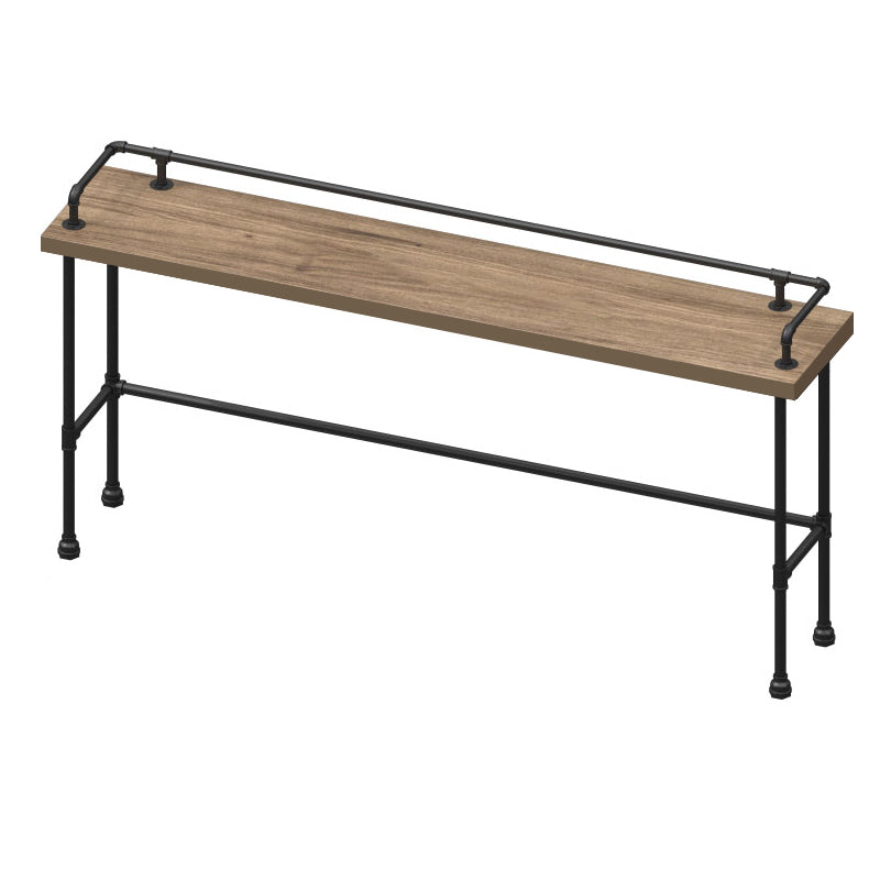 Mesa de barra de madera sólida rectangular Juego de mesa industrial 1/4 piezas de mostrador con taburetes altos