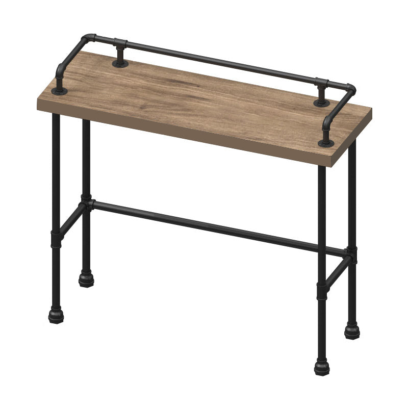Mesa de barra de madera sólida rectangular Juego de mesa industrial 1/4 piezas de mostrador con taburetes altos