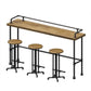 Mesa de barra de madera sólida rectangular Juego de mesa industrial 1/4 piezas de mostrador con taburetes altos