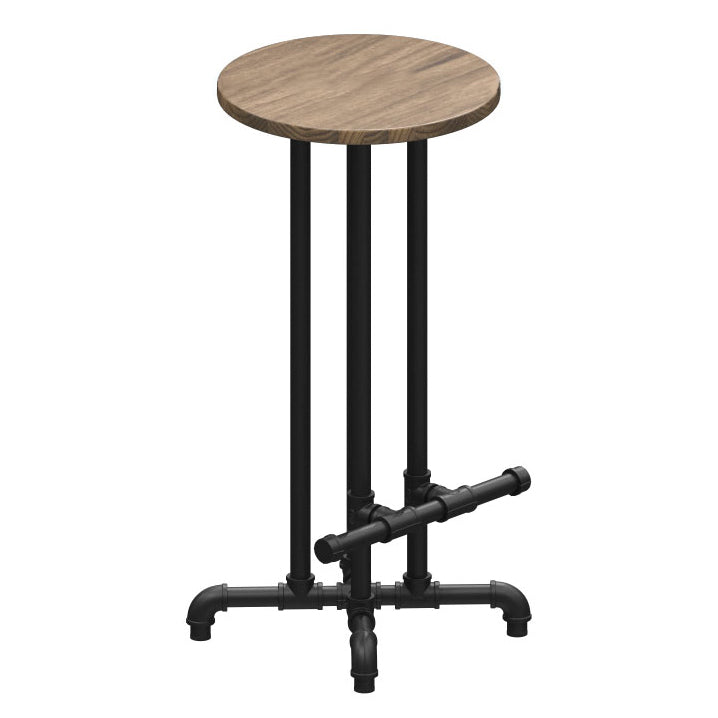 Mesa de barra de madera sólida rectangular Juego de mesa industrial 1/4 piezas de mostrador con taburetes altos