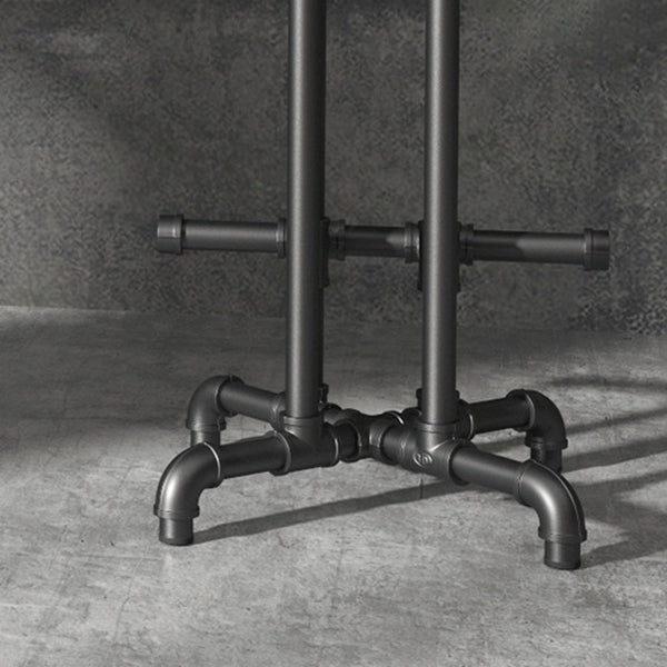 Mesa de barra de madera sólida rectangular Juego de mesa industrial 1/4 piezas de mostrador con taburetes altos