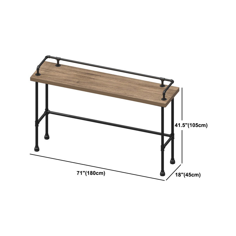 Mesa de barra de madera sólida rectangular Juego de mesa industrial 1/4 piezas de mostrador con taburetes altos