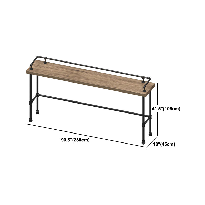 Mesa de barra de madera sólida rectangular Juego de mesa industrial 1/4 piezas de mostrador con taburetes altos