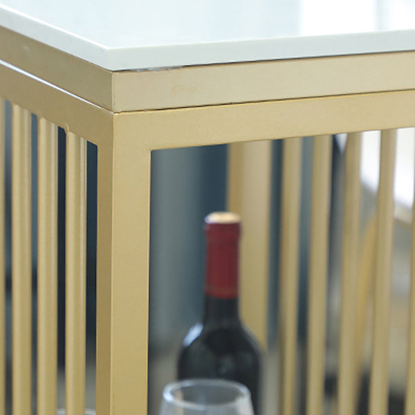 Glam 1/2/3 Pièces Tableau de barre Ensemble de comptoir en pierre rectangle avec tabourets hauts