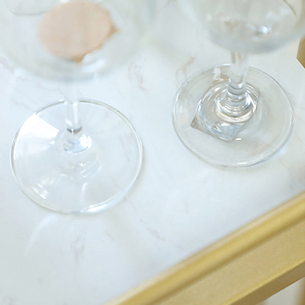 Glam 1/2/3 Pièces Tableau de barre Ensemble de comptoir en pierre rectangle avec tabourets hauts