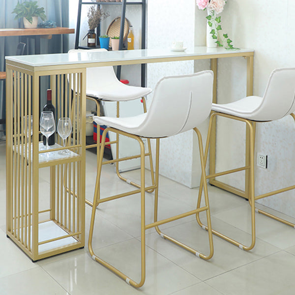 Glam 1/2/3 Pièces Tableau de barre Ensemble de comptoir en pierre rectangle avec tabourets hauts
