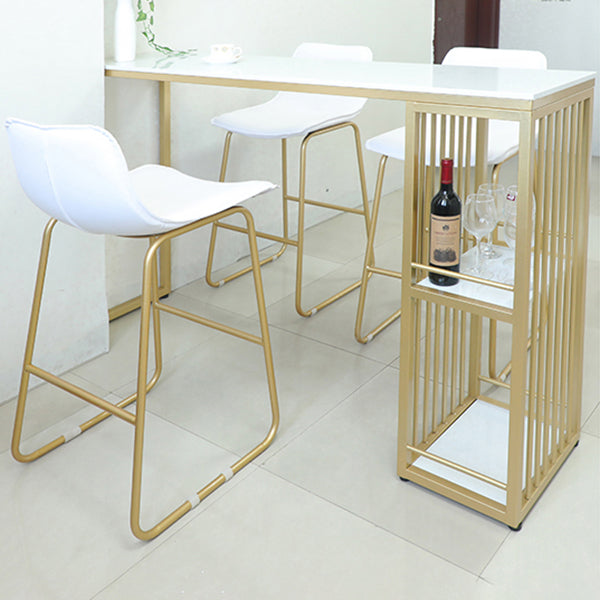 Glam 1/2/3 Pièces Tableau de barre Ensemble de comptoir en pierre rectangle avec tabourets hauts