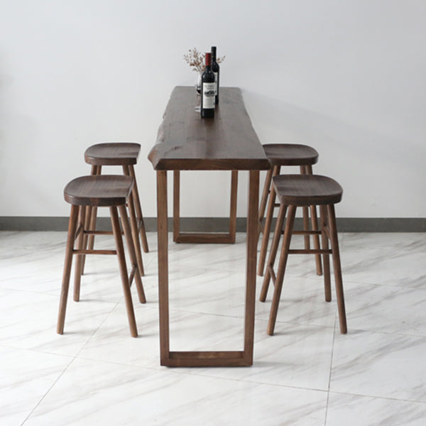 Ensemble de table de barre rectangle 1/2/4/5 PCS Table et tabourets de bar à manger du comptoir en bois massif et tabourets