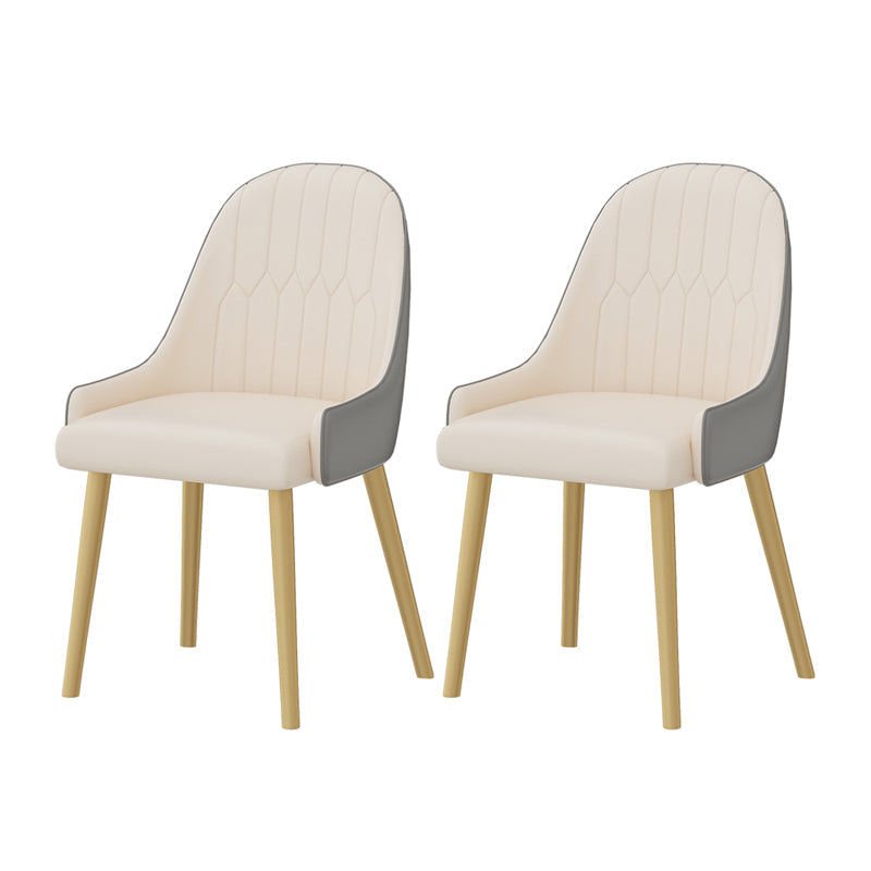 Nordic 1/2/5 Pieces Dining Set White Stone Top Dining Furniture 2 Beige Chairs Clearhalo 'Dining Room Sets' 'Dining Tables & Seating' 'dining_room_set' 'furn' 'furn_dining_room_set' 'Furniture' 'Kitchen & Dining Furniture' 5588801