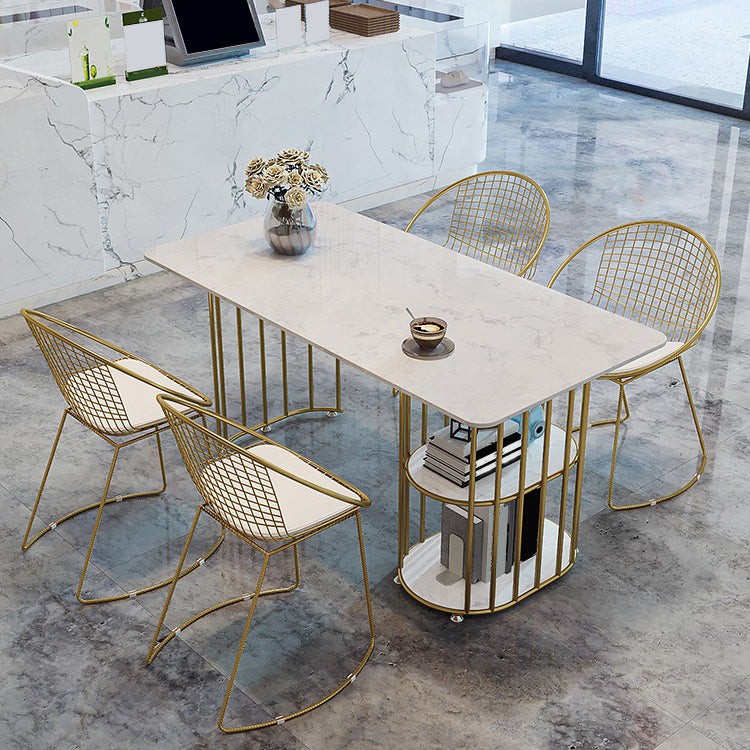 Nordic 1/2/5 Pieces Dining Set White Stone Top Dining Furniture Clearhalo 'Dining Room Sets' 'Dining Tables & Seating' 'dining_room_set' 'furn' 'furn_dining_room_set' 'Furniture' 'Kitchen & Dining Furniture' 5588803
