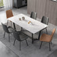 Juego de mesa de comedor blanca rectangular, mesa de comedor y sillas modernas de piedra sinterizada, 1/4/5/7 Uds.