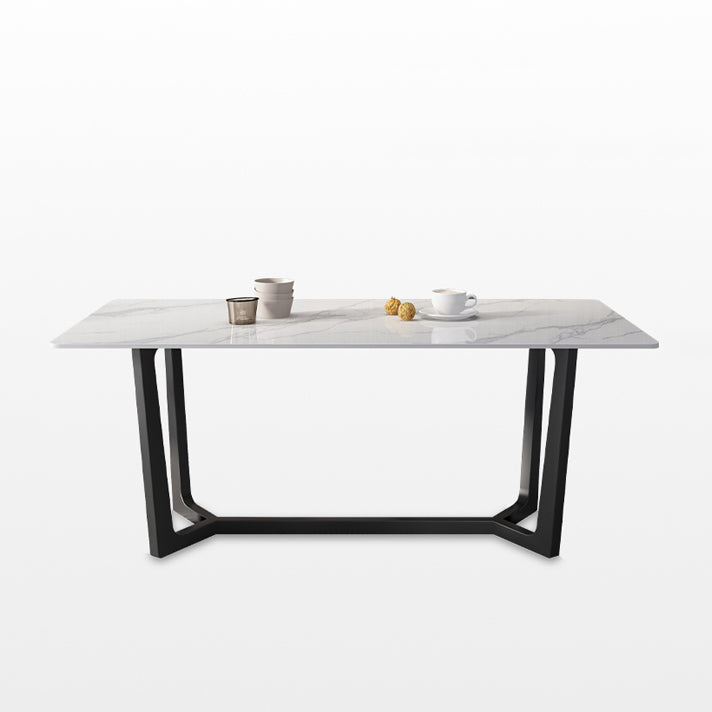 Juego de mesa de comedor blanca rectangular, mesa de comedor y sillas modernas de piedra sinterizada, 1/4/5/7 Uds.