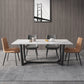 Juego de mesa de comedor blanca rectangular, mesa de comedor y sillas modernas de piedra sinterizada, 1/4/5/7 Uds.