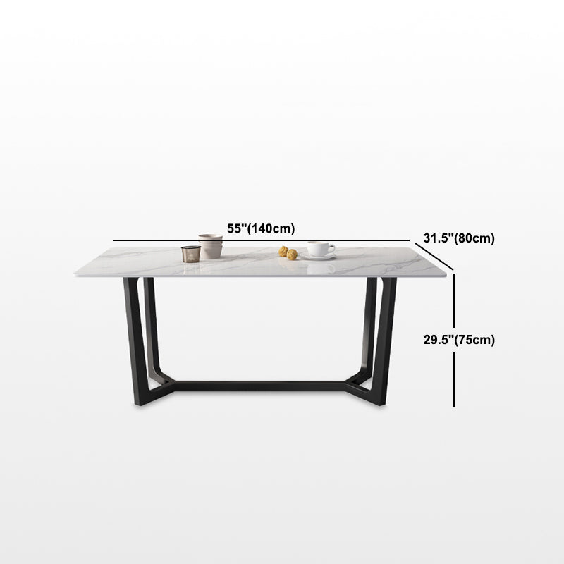 Juego de mesa de comedor blanca rectangular, mesa de comedor y sillas modernas de piedra sinterizada, 1/4/5/7 Uds.