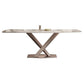 Modern Dining Set 1/2/5/7 Pcs Sintered Stone Dining Table with Chairs Gold 79"L x 35"W Clearhalo 'Dining Room Sets' 'Dining Tables & Seating' 'dining_room_set' 'furn' 'furn_dining_room_set' 'Furniture' 'Kitchen & Dining Furniture' 5588880