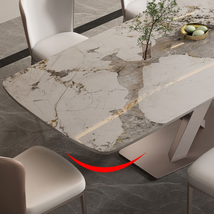 Modern Dining Set 1/2/5/7 Pcs Sintered Stone Dining Table with Chairs Clearhalo 'Dining Room Sets' 'Dining Tables & Seating' 'dining_room_set' 'furn' 'furn_dining_room_set' 'Furniture' 'Kitchen & Dining Furniture' 5588881