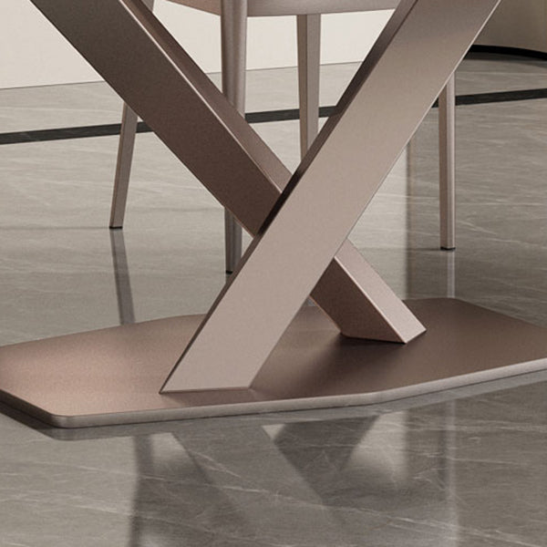 Modern Dining Set 1/2/5/7 Pcs Sintered Stone Dining Table with Chairs Clearhalo 'Dining Room Sets' 'Dining Tables & Seating' 'dining_room_set' 'furn' 'furn_dining_room_set' 'Furniture' 'Kitchen & Dining Furniture' 5588882