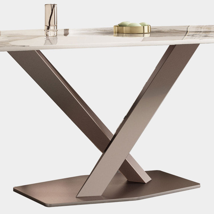 Modern Dining Set 1/2/5/7 Pcs Sintered Stone Dining Table with Chairs Clearhalo 'Dining Room Sets' 'Dining Tables & Seating' 'dining_room_set' 'furn' 'furn_dining_room_set' 'Furniture' 'Kitchen & Dining Furniture' 5588884