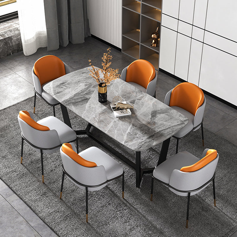 Modern Dining Set Stone 1/5/6/7 Pieces Dining Furniture for Indoor Clearhalo 'Dining Room Sets' 'Dining Tables & Seating' 'dining_room_set' 'furn' 'furn_dining_room_set' 'Furniture' 'Kitchen & Dining Furniture' 5588918