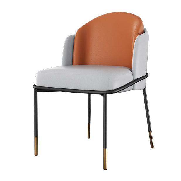 Modern Dining Set Stone 1/5/6/7 Pieces Dining Furniture for Indoor 1 Orange Chair Clearhalo 'Dining Room Sets' 'Dining Tables & Seating' 'dining_room_set' 'furn' 'furn_dining_room_set' 'Furniture' 'Kitchen & Dining Furniture' 5588922