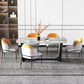 Modern Dining Set Stone 1/5/6/7 Pieces Dining Furniture for Indoor 6 Pieces: Table, 5 Chairs Clearhalo 'Dining Room Sets' 'Dining Tables & Seating' 'dining_room_set' 'furn' 'furn_dining_room_set' 'Furniture' 'Kitchen & Dining Furniture' 5588923