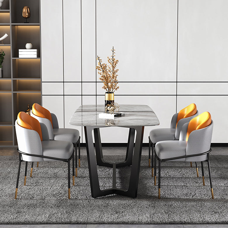 Modern Dining Set Stone 1/5/6/7 Pieces Dining Furniture for Indoor Clearhalo 'Dining Room Sets' 'Dining Tables & Seating' 'dining_room_set' 'furn' 'furn_dining_room_set' 'Furniture' 'Kitchen & Dining Furniture' 5588925